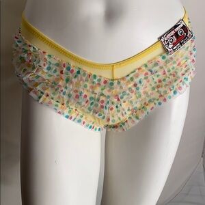 Sadie and Lolo yellow multicolor ruffle thong panty
